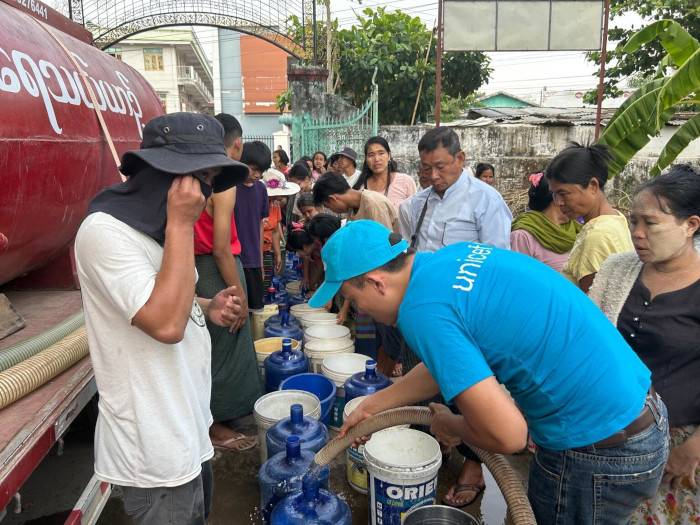Respuesta de UNICEF frente al terremoto de Myanmar.