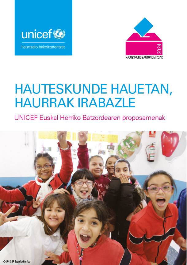 Haurrak eta nerabeak politika publikoetako protagonistak izan daitezen. UNICEF Euskal Herriko Batzordearen proposamenak hauteskunde autonomikoetarako