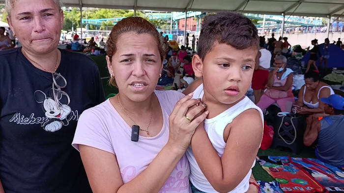 Yoar, de 4 años, tras los terremotos de Venezuela.