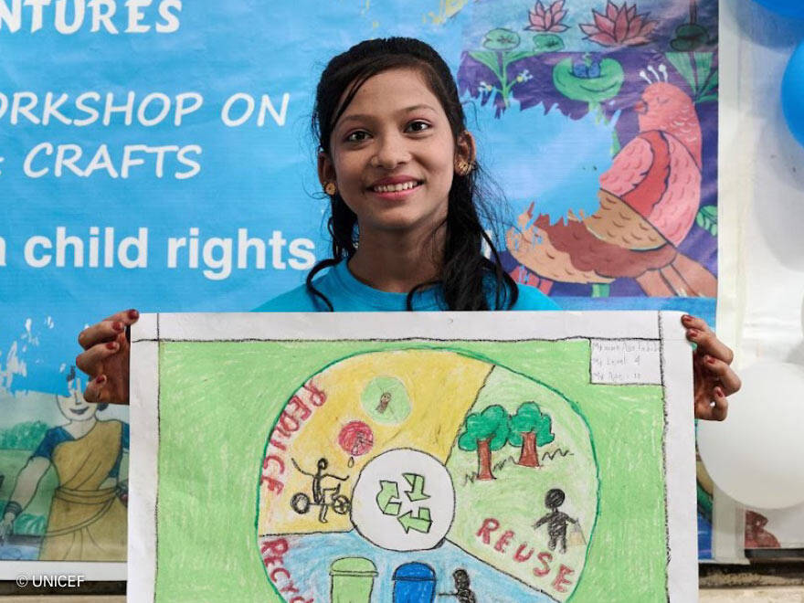 Asofa, de 13 años, es una de las jóvenes rohingya que ha participado en nuestro taller. Imagen de Asofa