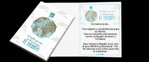 Tarjeta Azul Dona en Memoria