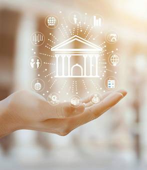 Imagen de iconos relacionados con el sector público.